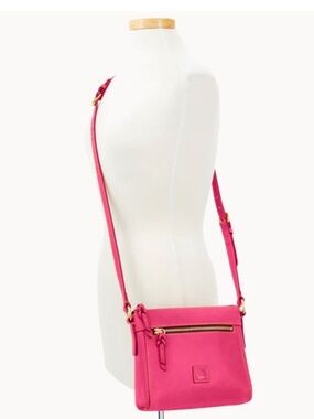 New Dooney and Bourke Crossbody Shoulder Bag Florentine Leather Allison Fuchsia